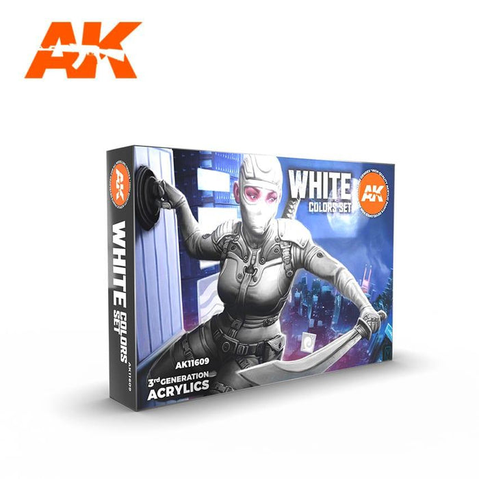 AK Interactive Paint Set: White Colours Set