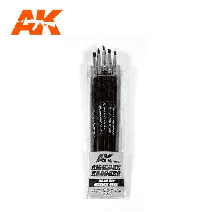 AK - Set Of 5 Silicone Brushes Hard Tip Medium