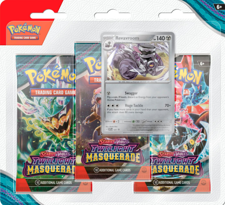 Pokemon Scarlet & Violet Twilight Masquerade: 3 Pack Blister Revavroom