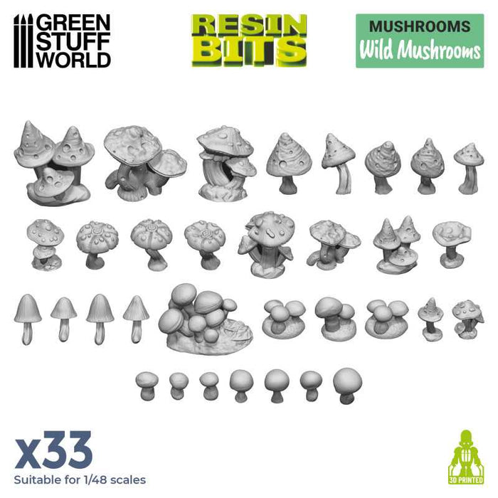 Green Stuff World - Wild Mushrooms Resin Bits