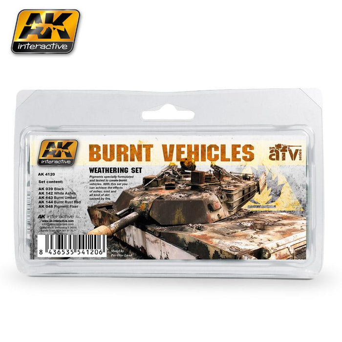 AK Interactive Paint Set - Burnt Vehicles Effects Weathering Set