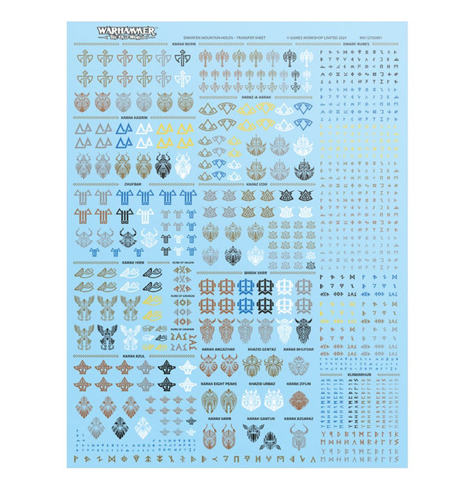 Dwarfen Mountain Holds Transfer Sheet [Mail Order Only]