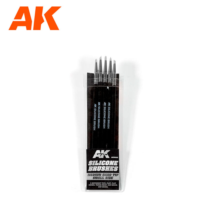 AK - Silicone Brushes set of 5 - Medium Hard Tip - Small