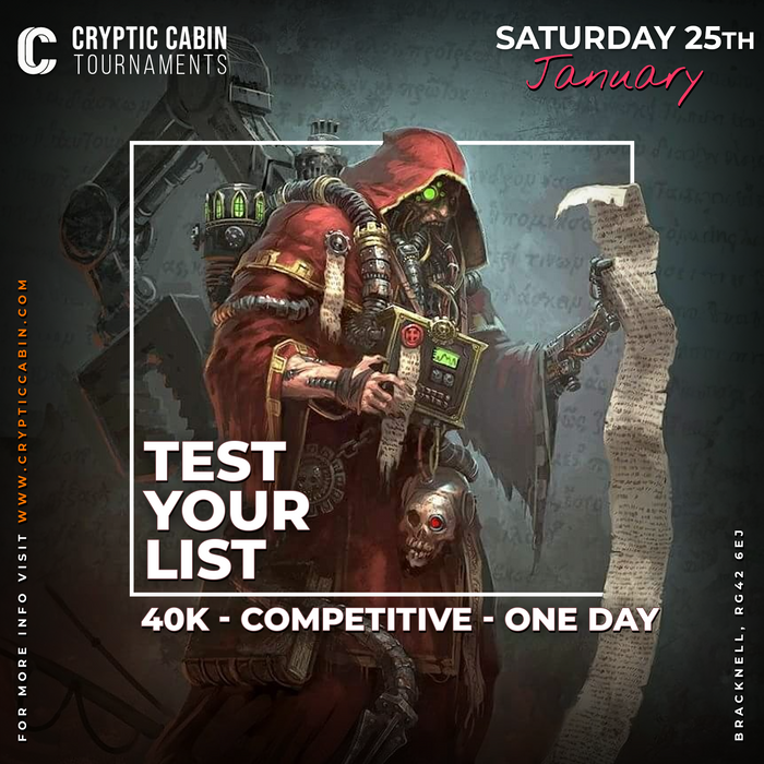 "Test Your List" - Competitive 40k Event - Saturday 25th January 2025 (Bracknell Store)