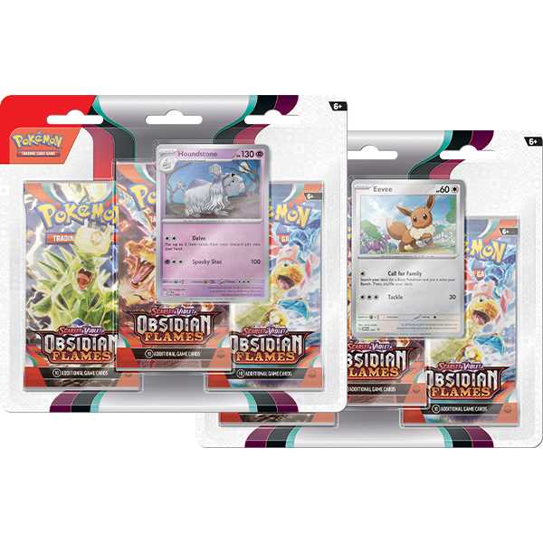 Pokémon TCG: Scarlet & Violet 3 Obsidian Flames 3-Pack Display - Release date 11th August