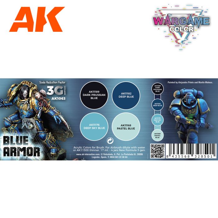 Ak Interactive - Blue Armor - Wargame Color Set