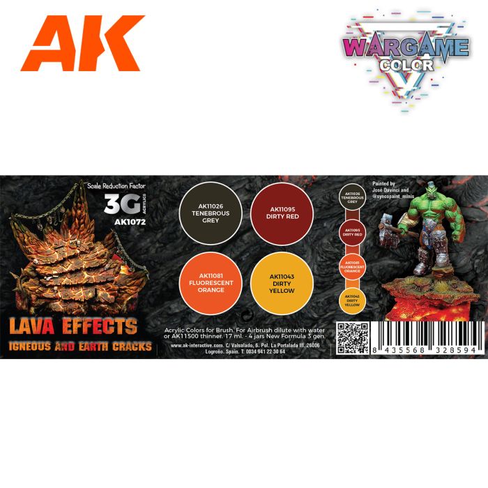 Ak Interactive - Wargame Color Set -  Lava Effects.
