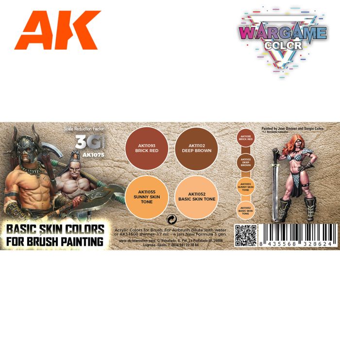 Ak Interactive -Wargame Color Set -  Basic Skin Colors