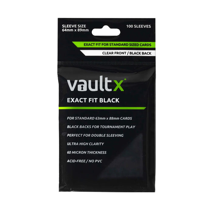 Vault X - Exact Fit Card Sleeves Clear/Black