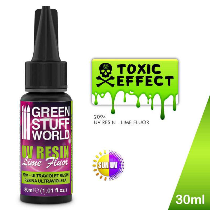 Green Stuff World - 30ml UV Transparent Resin Lime Fluro