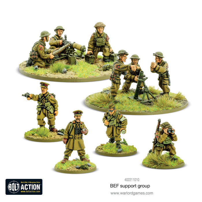 Bolt Action - British Army - BEF Support Group (HQ, Mortar & MMG)