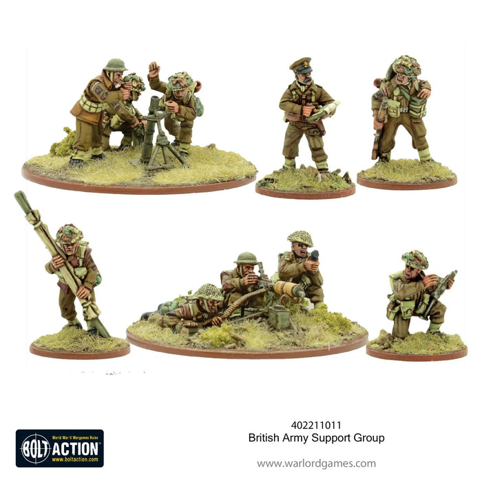 Bolt Action - British Army Support Group (Hq, Mortar & Mmg)