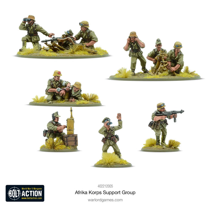 Bolt Action - German Army - Afrika Korps Support Group (HQ, Mortar & MMG)