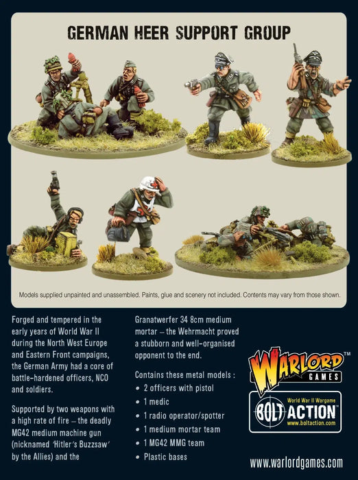 Bolt Action - German Army - Heer Support Group (Hq, Mortar & Mmg)
