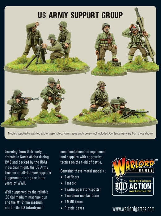 Bolt Action - US Army - Support Group (HQ, Mortar & MMG)