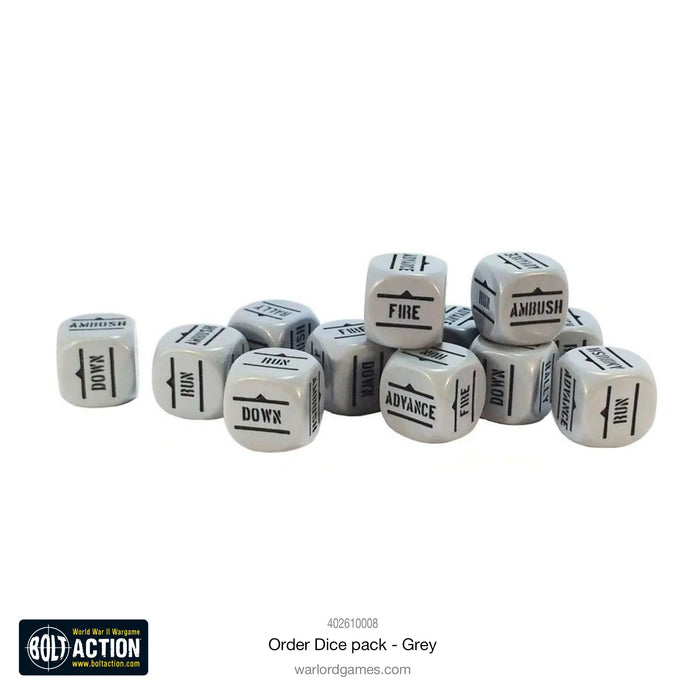 Bolt Action - Orders Dice - Grey (12)