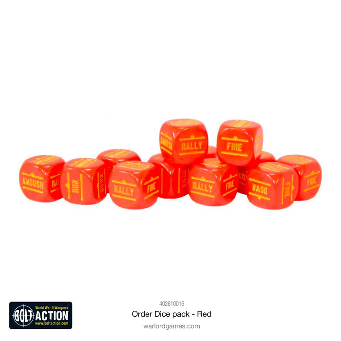 Bolt Action - Orders Dice - Red (12)