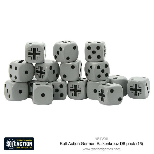 Bolt Action - German Army - Balkenkreuz D6 Dice (16)