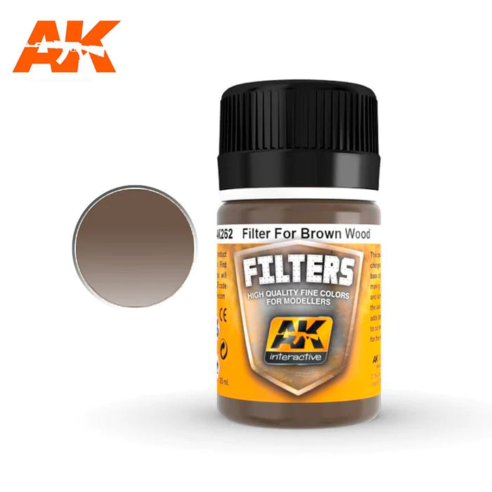 AK - Weathering Enamel - Red Brown For Wood / Filter For Brown Wood
