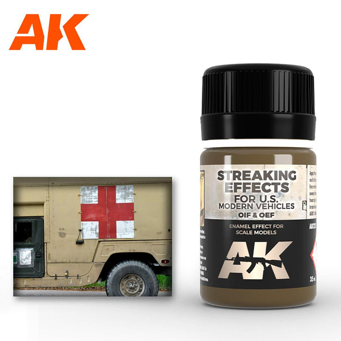 AK - Weathering Enamel - Streaking Effects For OIF & OEF- US Vehicles