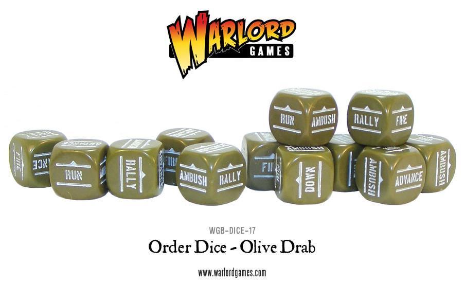 Bolt Action - Orders Dice - Olive Drab (12)