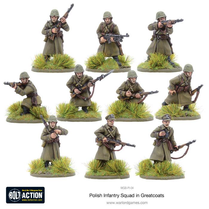 Bolt Action - Polish Army - Infantry Squad In Greatcoats