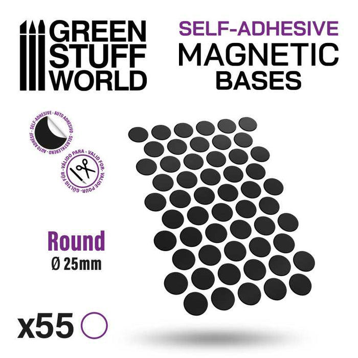 Green Stuff World: Self-Adhesive Magnetic Bases - 25mm x55